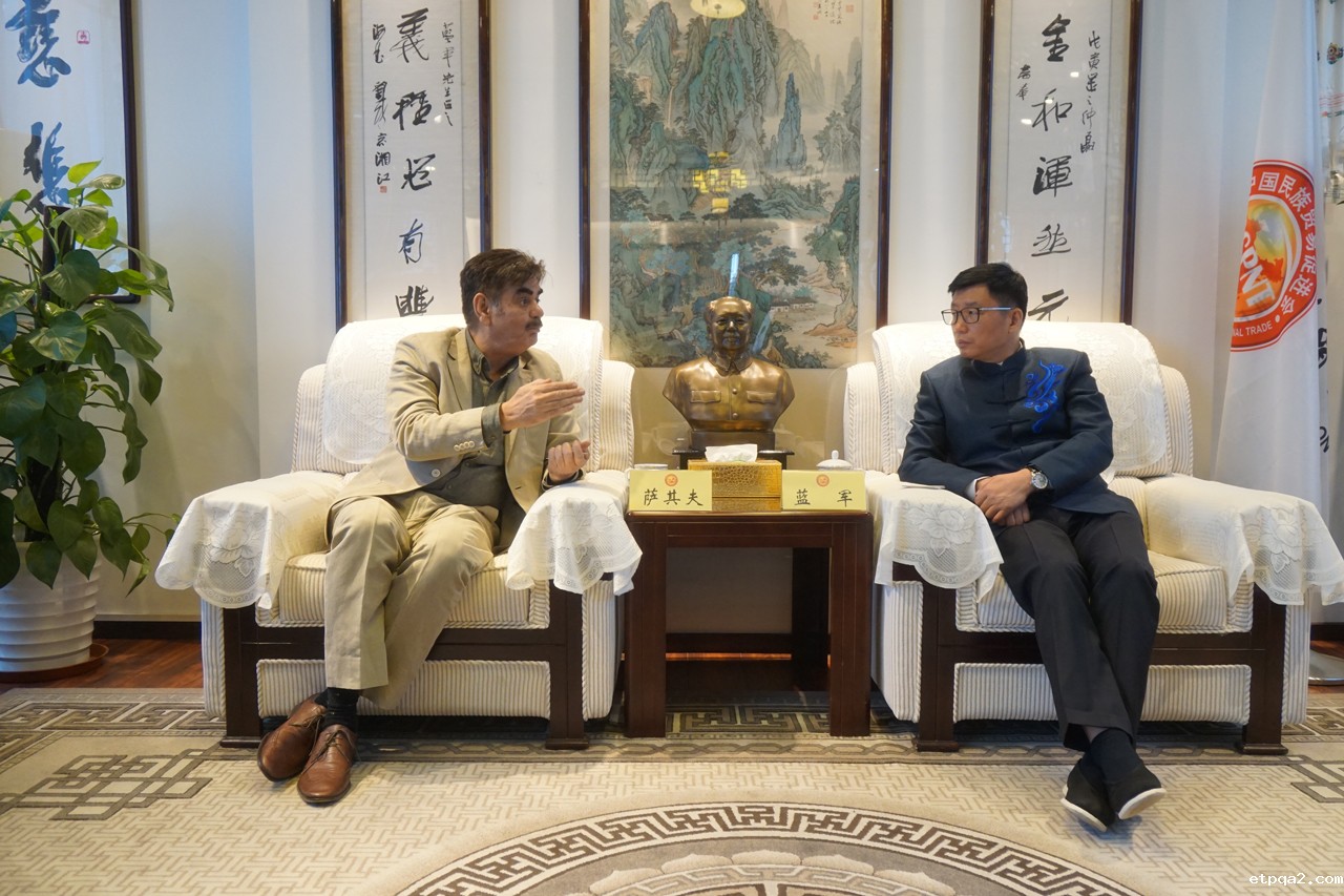 蓝军会见印中经济文化促进会秘书长萨其夫一行