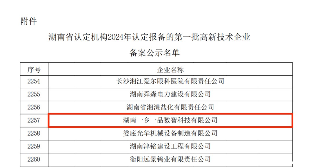 喜讯！湖南betway必威西汉数智科技有限公司获批国家级高新技术企业称号！