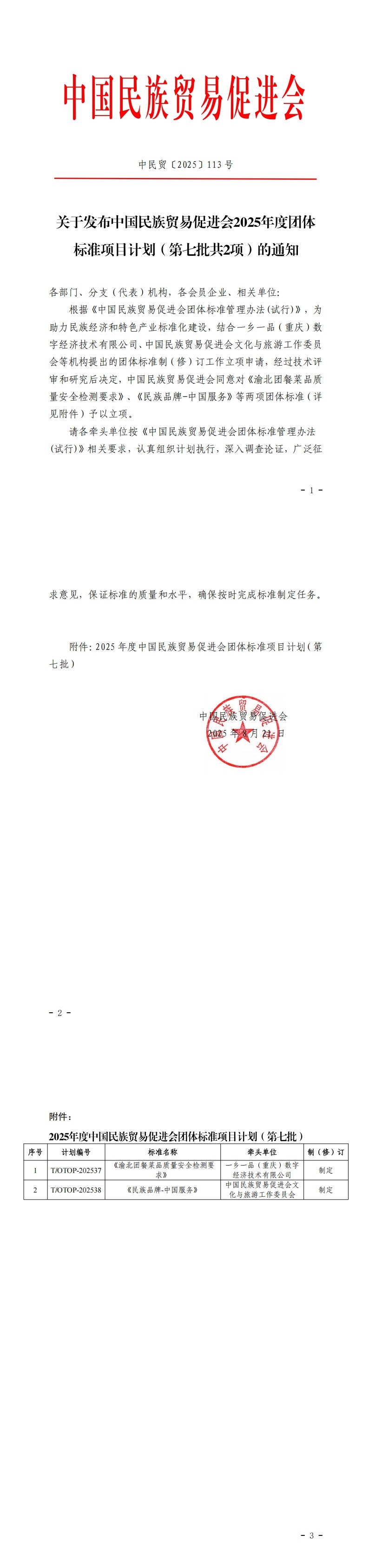 关于发布必威betway中文网页2025年度团体标准项目计划（第七批共2项的通知